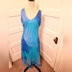 Blue Floral Midi Dress